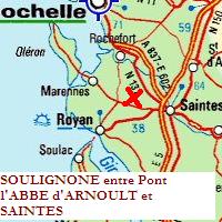SOULIGNONE entre Pont l'ABBE d'ARNOULT et SAINTES